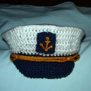 Little Captain, Sailor Cap/Hat and Tie, Newborn, Baby, Toddler INSTANT DOWNLOAD Crochet Pattern image 4