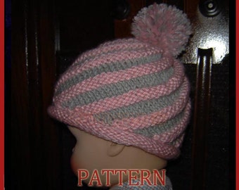 Baby/toddler/preteen/adult Spiral Hat-INSTANT DOWNLOAD Knitting Pattern