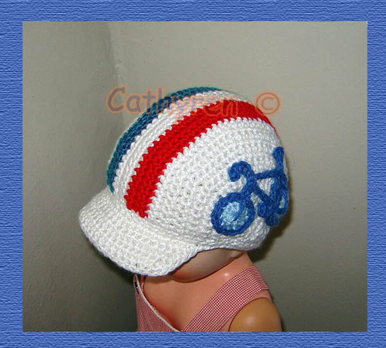 Bike Cap Cycling Hat with Applique Baby Preteen INSTANT Etsy