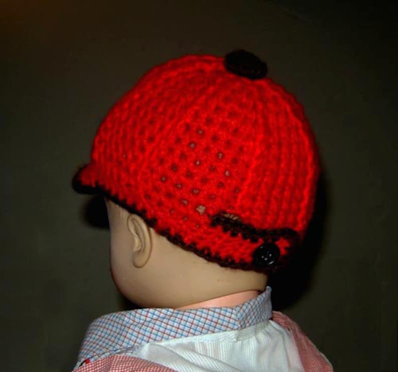 Football Cap, Baseball Cap Newborn, Baby, Toddler, INSTANT DOWNLOAD Crochet Pattern image 2