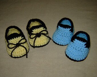 Baby Moccasins, Loafers, Booties-Crochet Pattern 4 sizes, 0-18M