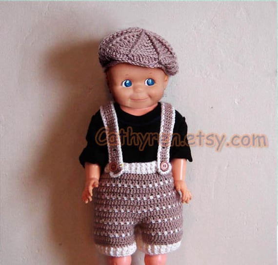 Baby Golf Hat,Shorts/Diaper Cover Set, with Suspenders, Buttons at Legs for Easy Change- INSTANT DOWNLOAD Crochet Pattern