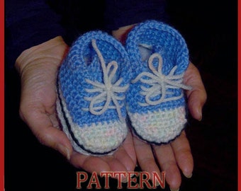 High Top Baby Booties, Sneakers, Sports Shoes -INSTANT DOWNLOAD Crochet Pattern