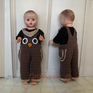 Baby Owl  Overalls,Halloween Costume, Buttons at Legs for Easy Change - INSTANT DOWNLOAD Crochet Pattern