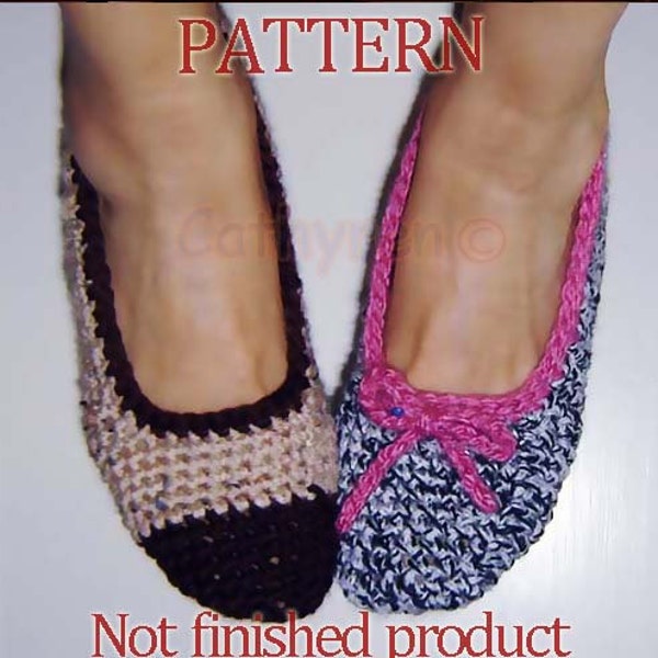 Stylish Flat Shoes, Slippers. Teenage - Woman sizes -   INSTANT DOWNLOAD Crochet Pattern