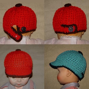 Football Cap, Baseball Cap Newborn, Baby, Toddler, INSTANT DOWNLOAD Crochet Pattern image 5