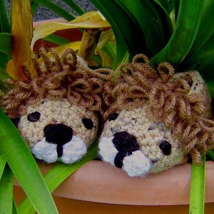 Baby Boy Lion Booties INSTANT DOWNLOAD Crochet Pattern image 1