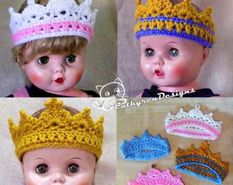 Princess Tiara/ Prince Crown, Baby-Adult, INSTANT DOWNLOAD Crochet Pattern