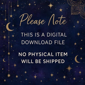 a digital download file with a note that states "Please Note: This is a digital download file. No physical item will be shipped."