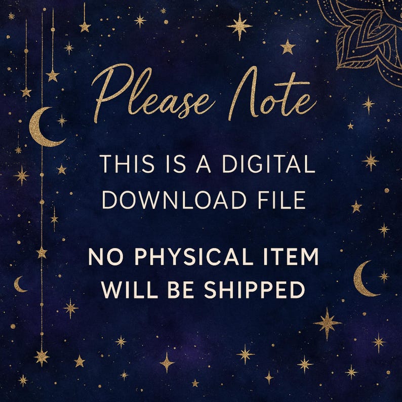 a digital download file with a note that states "Please Note: This is a digital download file. No physical item will be shipped."