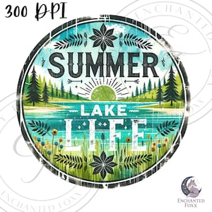 Summer Lake Life PNG, Retro Lake Shirt Design | Outdoor Fishing Camping Sublimation, Rustic Summer Vibes T-Shirt Transfer, Instant Download