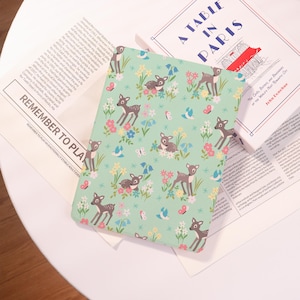 Refreshing Green Realm Personalized iPad case ,Fawns and Birds Dance Together,For iPad2022/2021 Mini7/6/5 Pro11/13,iPad Air13/11/6/2 Pro2022