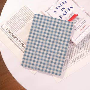 Simple Blue Plaid Personalized iPad case,Customized Gift,For iPad 2022/2021/2019 iPad Mini 7/6/5/4 iPad Pro 11 13 2022 2024 iPad Air 13/11/6