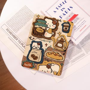 Cute Cats and Coffee Personalized iPad case,Customized/Birthday Gift,For iPad 2022/2021 Mini 7/6/5 Pro11 13,iPad Air 13/11/6/2 Pro 2022 2024