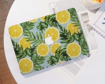 Fresh Lemon and Leaf MacBook Case for 2025 Mac Air 15/13 M4 A3240 3241 Hard Laptop Cover MacBook Pro 13 14 15 16 Ret 15 13 Inch 2024 M3M2 M1