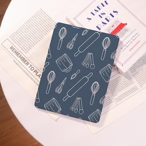 Simple-line Kitchenware Patterns Personalized iPad case,Customized Gift,For iPad2022/2021 Mini 7/6/5 Pro11 13,iPad Air 13/11/6 Pro 2022 2024