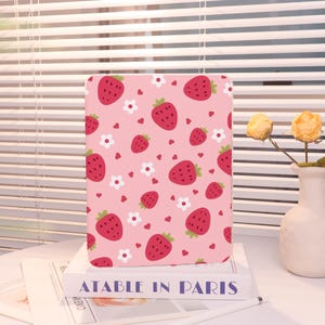 Sweetheart Strawberries Personalized iPad case,Customized Birthday Gift,For iPad 10.9 10.5 10.2 Air 5 6 Pro 2018 2021 2022 2024 Mini 4/5/6/7