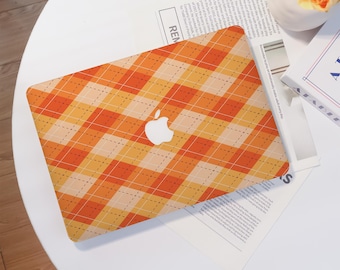 Orange Yellow Plaid Vivid MacBook Case for 2025 MacBook Air 15/13 M4 A3240 A3241 Hard Laptop Cover MacBook Pro 13 14 15 16 Ret 15 Inch gifts