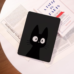 Black Cat with Big Eyes Personalized iPad cases,Customized Gifts,For iPad 2022/2021 Mini 7/6/5 iPad Pro 11 13 2022 2024 iPad Air 13/11/6/2