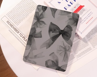 Black Lace Bows Personalized iPad cases,Customized/Birthday Gifts,For iPad 2022/2021 iPad Mini 7/6/5 iPad Pro 11 13 2022 2024 Air 13/11/6/2