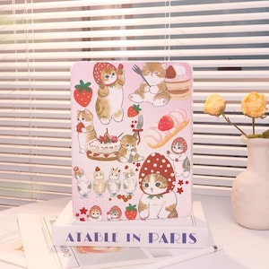 Cartoon Cats Personalized iPad case,Customized Birthday Gift,For iPad 10.9 10.5 10.2 iPad Air 5 6 iPad Pro 2018 2021 2022 2024 Mini 4/5/6/7