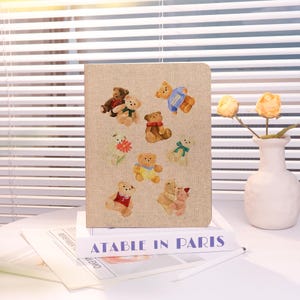 Handmade Childlike Bears Personalized iPad case,Customized Birthday Gifts,For iPad 10.9 10.5 10.2 Air 4 5 6 Pro 2021 2022 2024 Mini 4/5/6/7