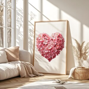 Cherry blossom decor, cherry blossom painting, girls bedroom artwork, spring wedding, Pink sakura painting, cherry blossom heart wall art
