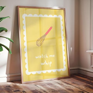 Yellow kitchen baking prints, baking gifts digital download, gift for baker mom, baker poster print, baking gifts for him, baker gift