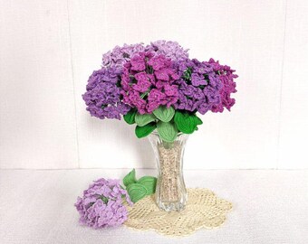 Crochet Hydrangea Bouquet: Handmade Vegan Yarn Everlasting Flowers, perfect for decoration and gifting