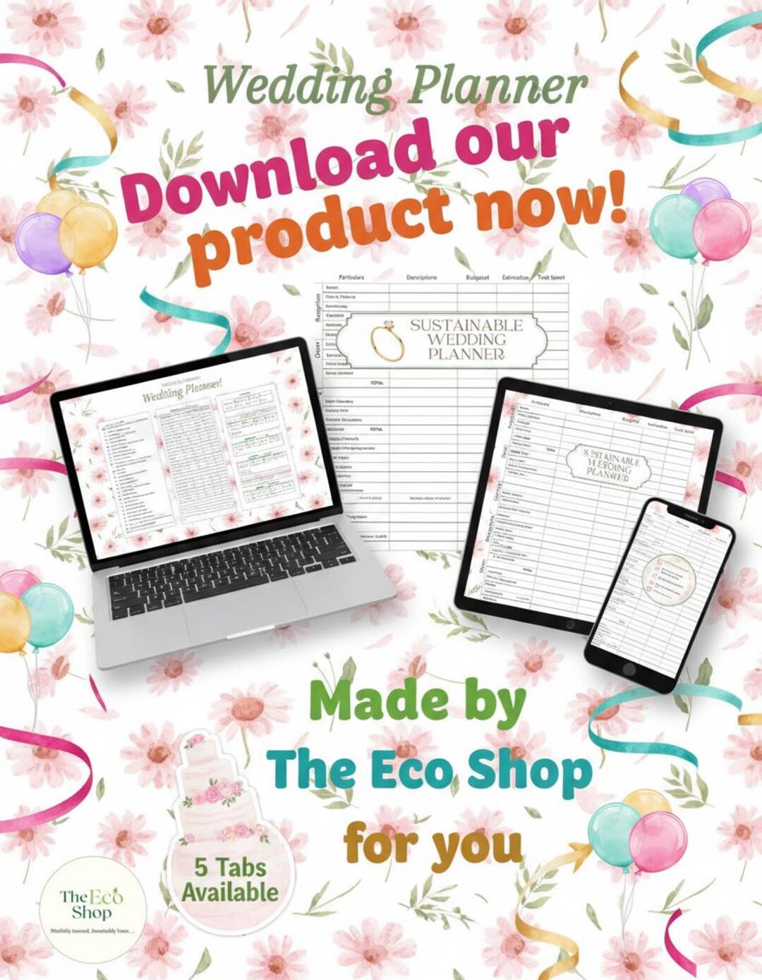 Wedding Planner Printable PDF | Bridal Budget, Checklist Organizer ...
