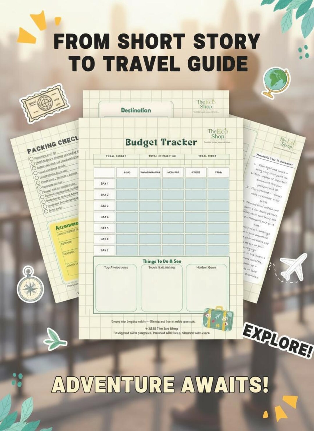 Travel Planner Printable PDF + Zip File | Sustainable Trip & Packing ...