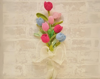 Handmade Crochet Tulip Bouquet: Perfect Arrangement for Decoration and Gifting For Proposal, Anniversary, Weeding