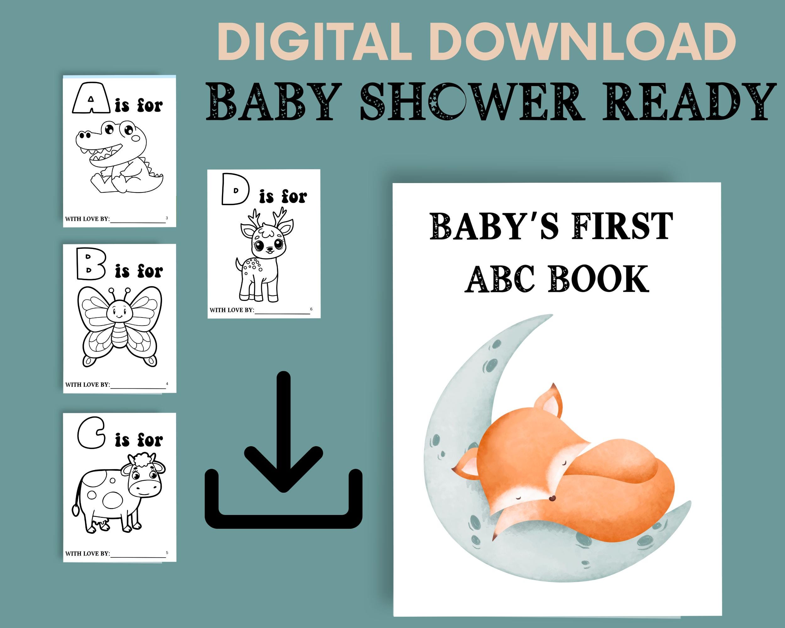 Baby's First ABC 123 Book, Baby Shower Activity, Printable Alphabet and ...
