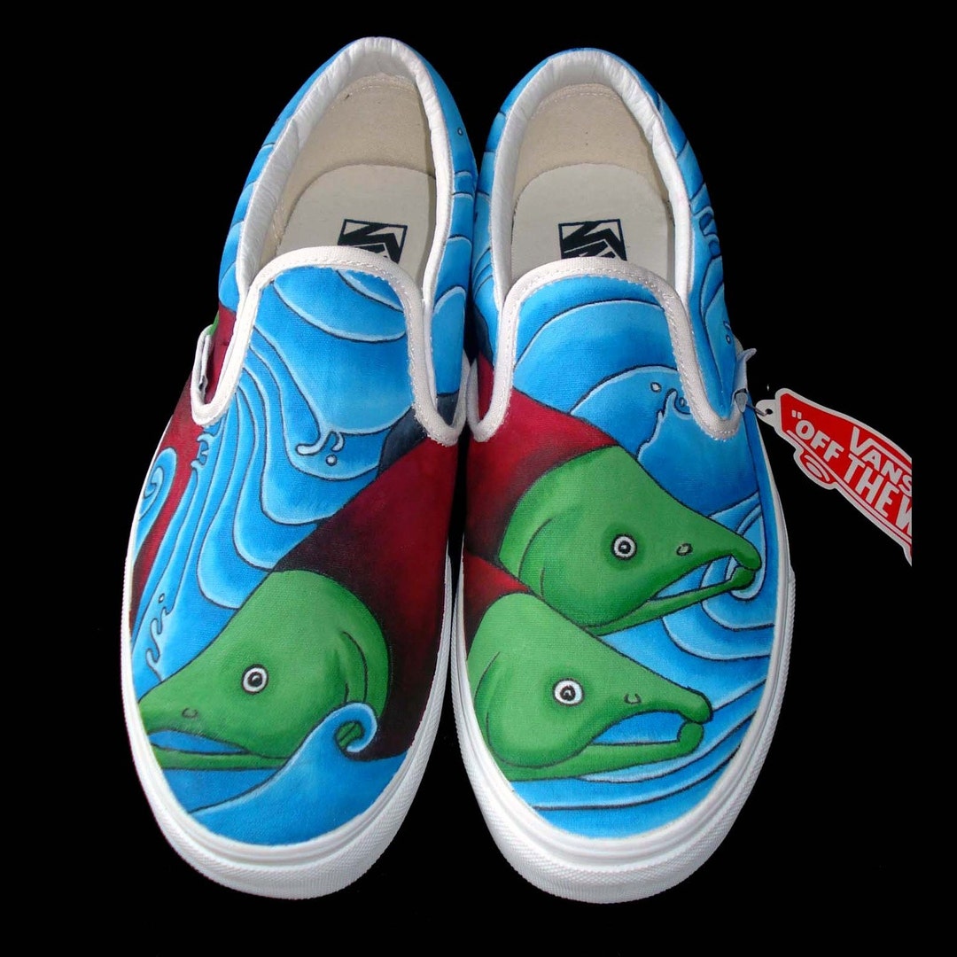 Hand Painted Vans - Salmon - Etsy