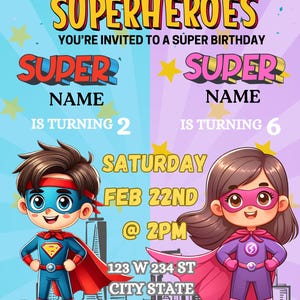 birthday party invitation template, online invitation, canva birthday party invitations