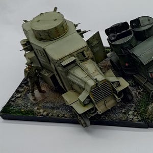 Diorama 1:35 Various WW1 WWI Armored Military Vehicles Set.