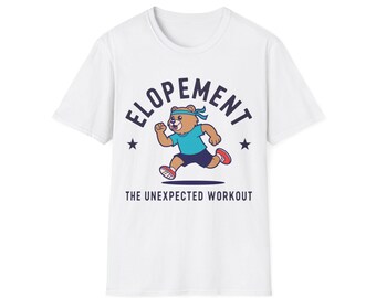 Elopement Running Bear T-Shirt | 'The Unexpected Workout' Couples Jogging Tee