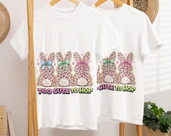 Leopard Print Bunny Trio T-Shirt | Easter Spring Graphic Tee