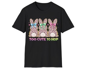 Leopard Print Bunny Trio T-Shirt | Easter Spring Graphic Tee