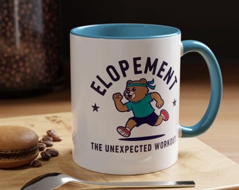 Elopement Running Bear Mug | Accent Coffee Mug 11oz 15oz