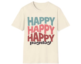 Retro Stacked Happy Payday T-Shirt | Vintage Graphic Tee