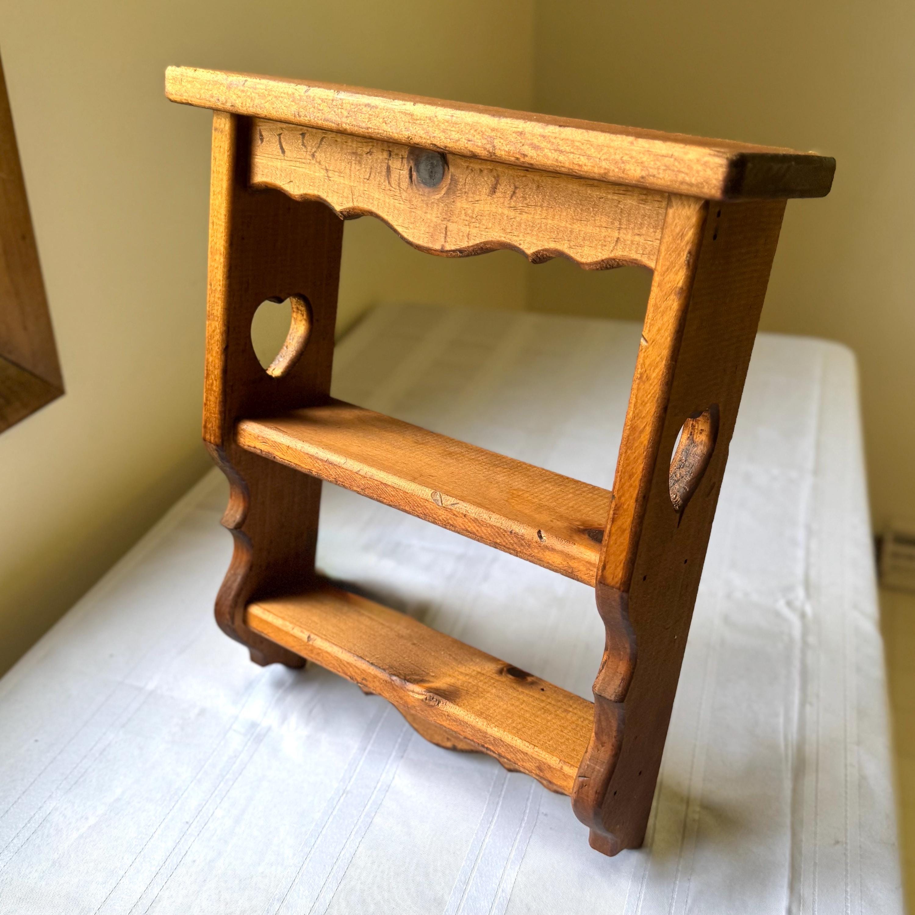 Rustic Vintage Farmhouse Shelf with Heart Cut Outs