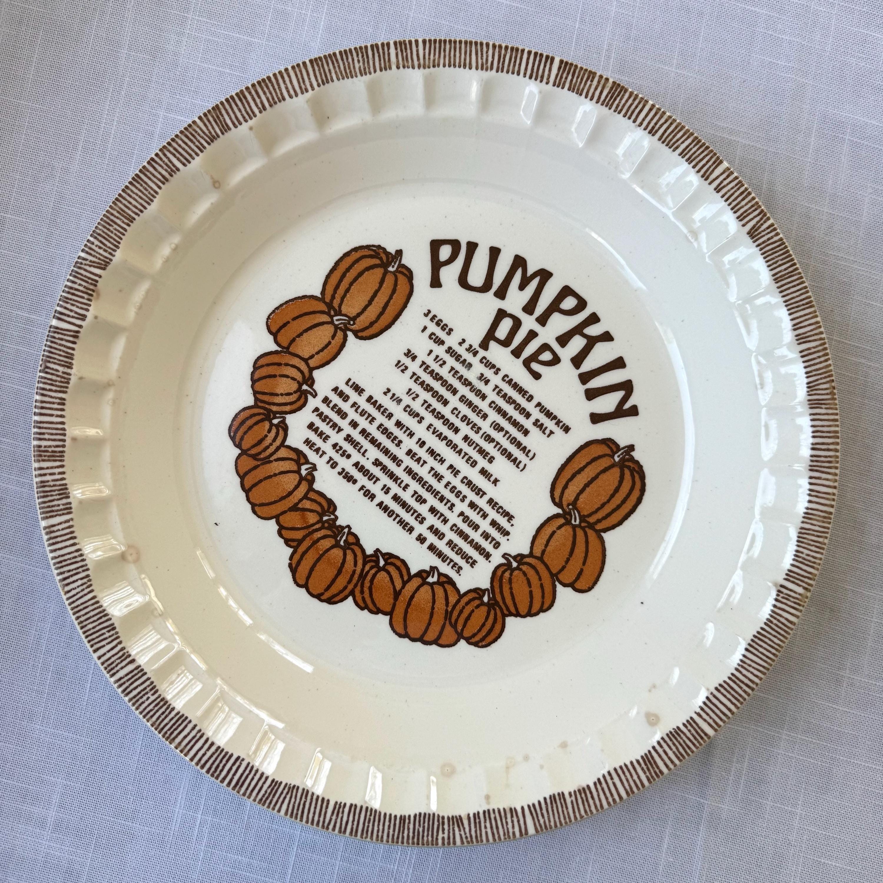 Vintage Jeanette Pumpkin Pie Recipe Plate Pie Keeper Recipe Pie Plates