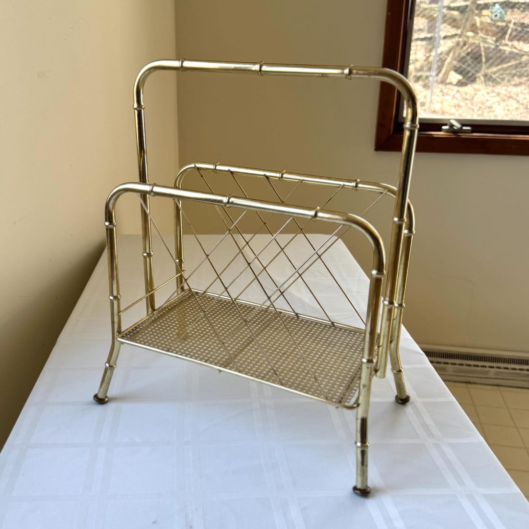 Cloths Rack Mcm MCM Hollywood Regency Brass Magazine Rack - Etsy