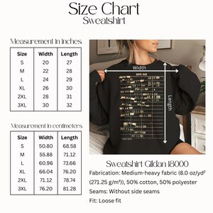 Oversized Sweatshirt for Women, Trendy Date Due Sweatshirt, Funny Birthday Gift, Cute Library Style Pullover, Cozy Casual Top