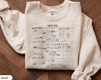 Date Due Library T-Shirt, Retro Librarian Book Lover Tee