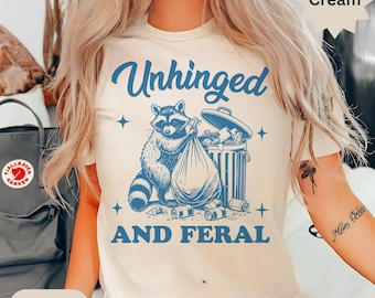 Feral girl unhinged T-Shirt, Leopard Print Graphic Tee, Unique Animal Design, Trendy Casual Wear, Statement Graphic Tee, Gift Idea