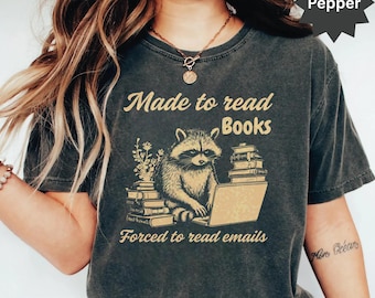 Comfort Colors Book Lover Shirt, Funny Raccoon Reader Tee