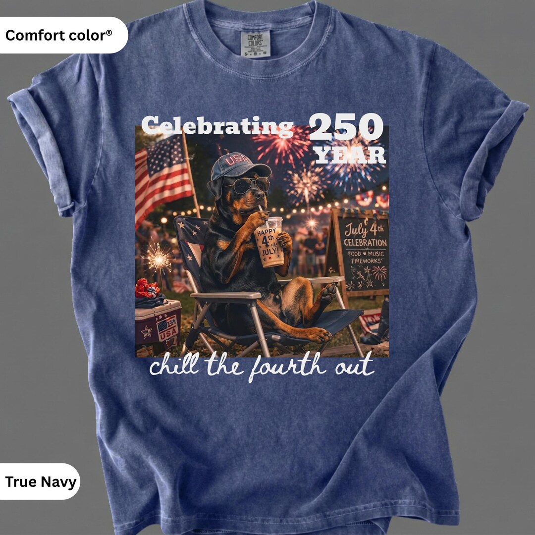 July Rottweiler Rottweiler 4th of July T-shirts: Patriotic Dog, Fireworks, USA ...
