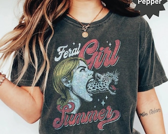 Feral Girl Summer T-Shirt, Leopard Graphic Tee
